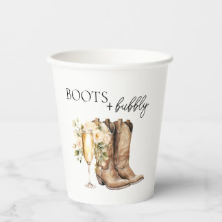 Gobelets En Papier Bottes élégantes et Fête des mariées Bubbly