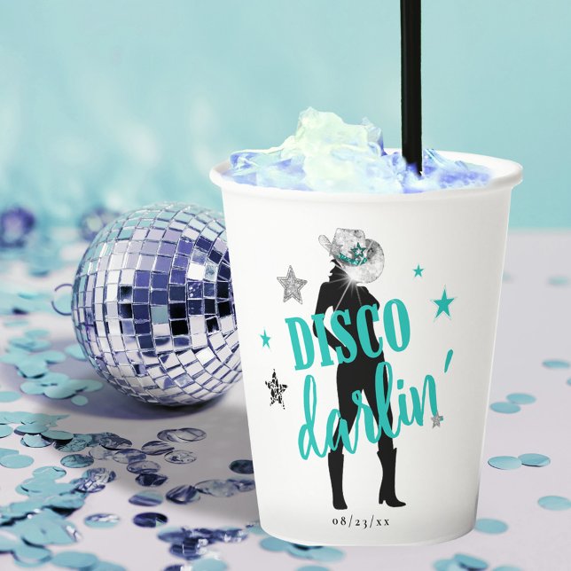 Gobelets En Papier Bottes 'n Bling Disco Darlin' ID Turquoise925 (Créateur téléchargé)