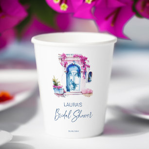 Gobelets En Papier Bougainvillea Douche nuptiale à thème méditerranée