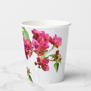 Gobelets En Papier Bougainvilliers Floral Méditerranée Grecque