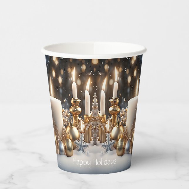 Gobelets En Papier Bougies de vacances Coupes en papier (Gauche)