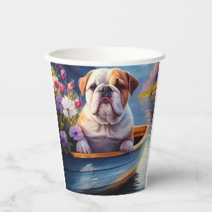 Gobelets En Papier Bouledogue anglais sur une pagaie : une aventure p