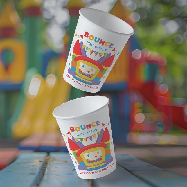Gobelets En Papier Bounce House Anniversaire (Let our rainbow bounce house paper cups, help take your little one’s big day to new heights.)