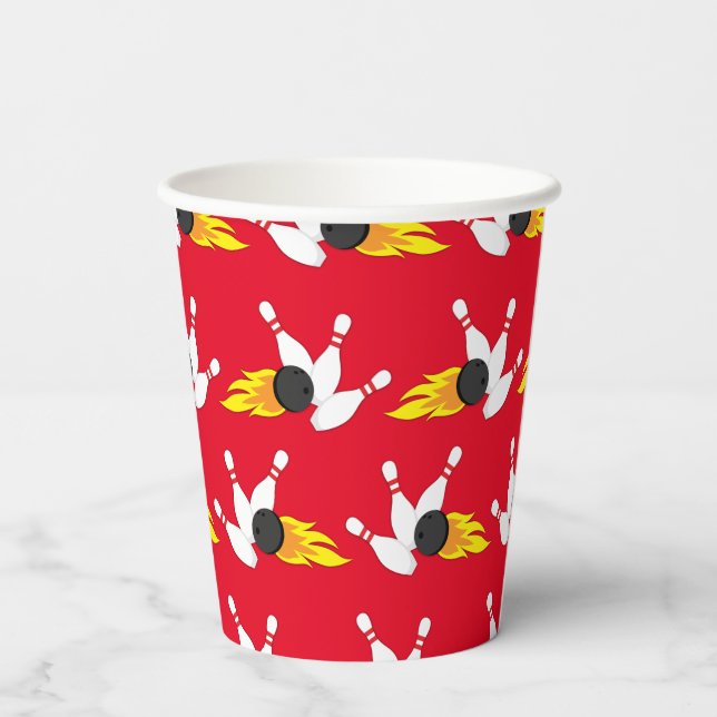 Gobelets En Papier Bowling Anniversaire de enfant Party Cute Sports P (Verso)