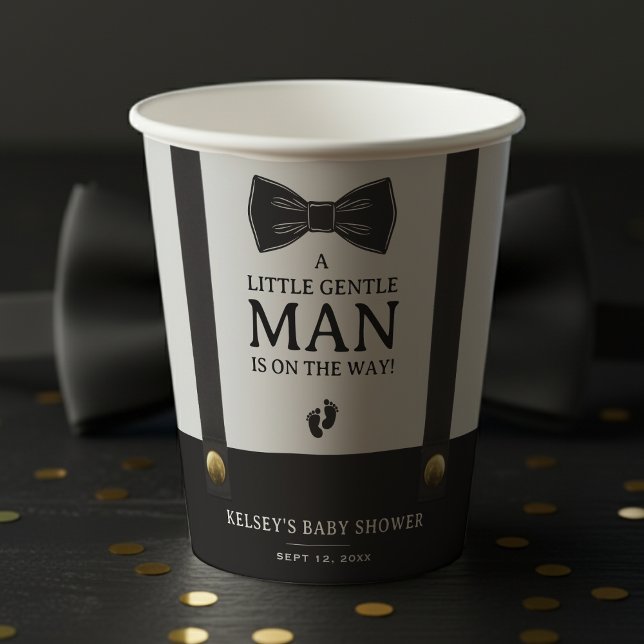 Gobelets En Papier Boy Baby Shower A Little Gentleman Suspenders (Boy Baby Shower A Little Gentleman Suspenders Paper Cups
)