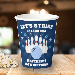 Gobelets En Papier Boy's Bowling Grève un Anniversaire amusant