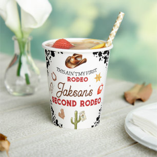 Gobelets En Papier Boys My Second Rodeo Cowboy 2e anniversaire