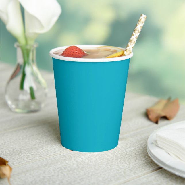 Gobelets En Papier Bright Rich Sky Blue Paper Cups (Insitu)