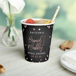Gobelets En Papier Brunch & Bubbly Confetti Enterrement de Vie de Jeu