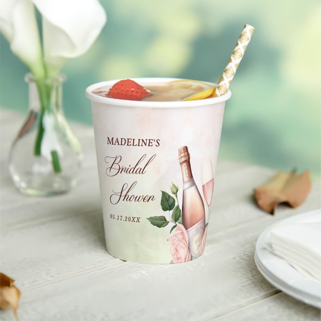 Gobelets En Papier Brunch et Fête des mariées champagne Bubbly (Créateur téléchargé)