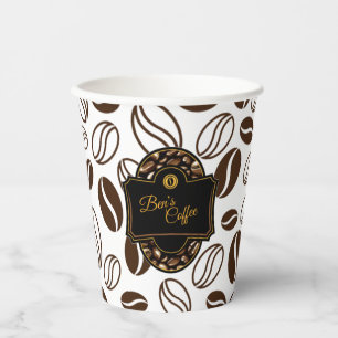 Gobelets En Papier Budget Café Shop Nom commercial personnalisé