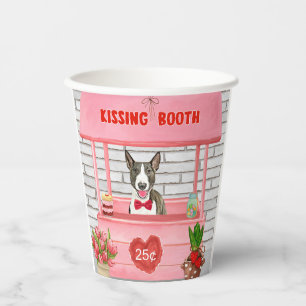 Gobelets En Papier Bull Terrier Chien Valentine's Day Kissing Booth