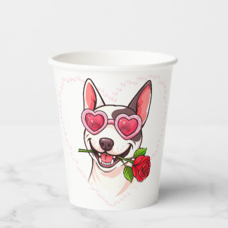 Gobelets En Papier Bull terrier heureux