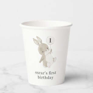Gobelets En Papier Bunny Balloon 1er anniversaire