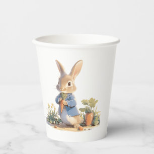 Gobelets En Papier Bunny Sur Le Chemin Baby shower Garçon Peter Rabbi