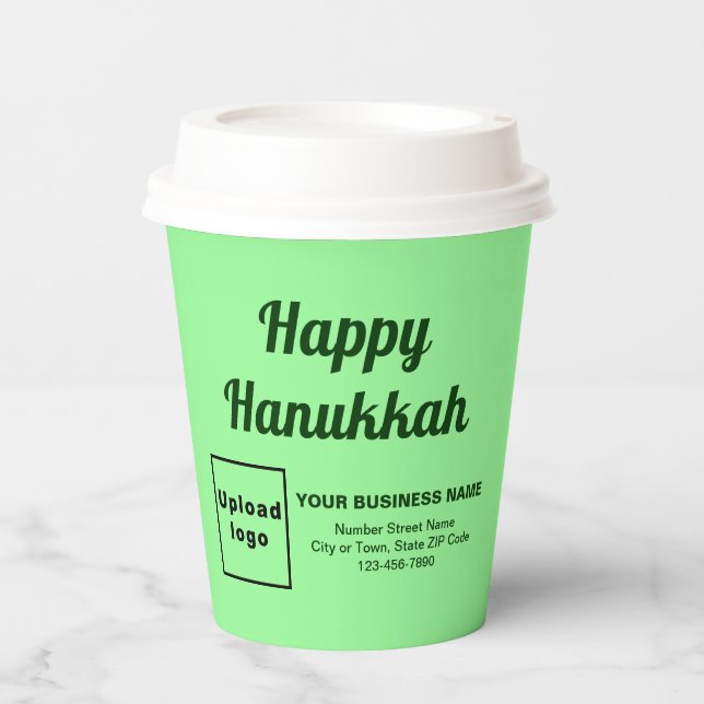Gobelets En Papier Business Hanoukka Light Green Paper Cup (Recto)
