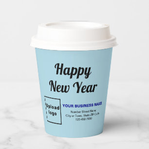 Gobelets En Papier Business New Year Light Blue Paper Cup
