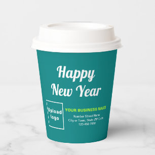 Gobelets En Papier Business New Year Turquoise Green Paper Cup
