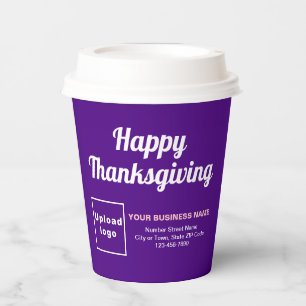 Gobelets En Papier Business Thanksgiving Purple Paper Cup
