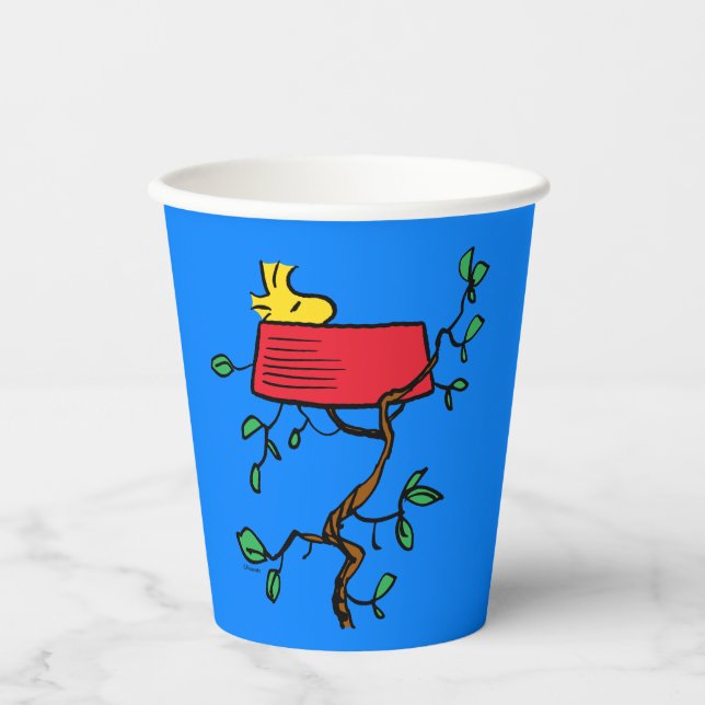 Gobelets En Papier cacahuètes | Bois en sieste dans le plat de Snoopy (Recto)