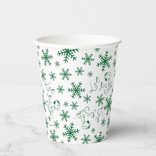 Gobelets En Papier cacahuètes | Christmas Snoopy Let It Snow Motif (Recto)