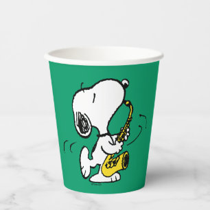 Gobelets En Papier cacahuètes Lecteur Snoopy Saxophone