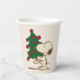 Gobelets En Papier cacahuètes Snoopy Christmas Tree