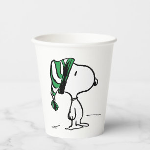 Gobelets En Papier cacahuètes   Snoopy Green Casquette de neige