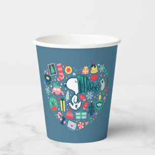 Gobelets En Papier cacahuètes   Snoopy Holiday Happiness Heart