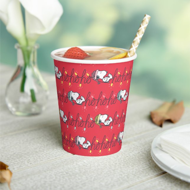 Gobelets En Papier cacahuètes | Snoopy Holiday Ho Ho Ho Holiday Motif (Insitu)