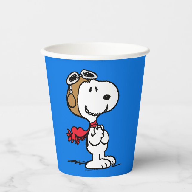 Gobelets En Papier cacahuètes | Snoopy L'As Volant (Recto)