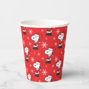 Gobelets En Papier cacahuètes   Snoopy Santa Claus