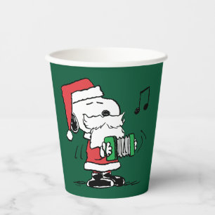 Gobelets En Papier cacahuètes Snoopy Santa Claus Accordian