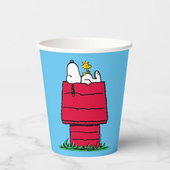 Gobelets En Papier cacahuètes | Snoopy & Woodstock Doghouse (Recto)