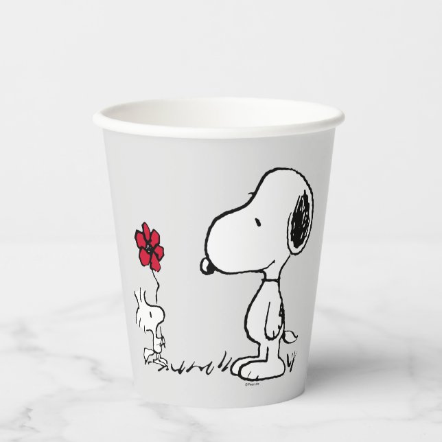 Gobelets En Papier cacahuètes | Snoopy & Woodstock Rouge & Noir (Recto)