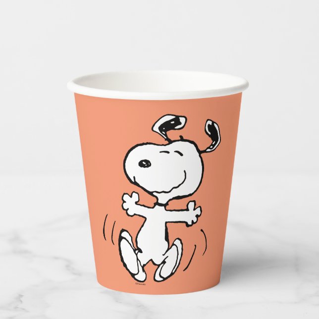 Gobelets En Papier cacahuètes | Une Danse Heureuse Snoopy (Recto)
