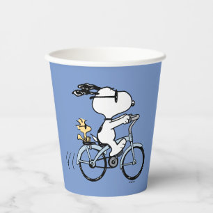 Gobelets En Papier cacahuètes   Vélo Snoopy & Woodstock