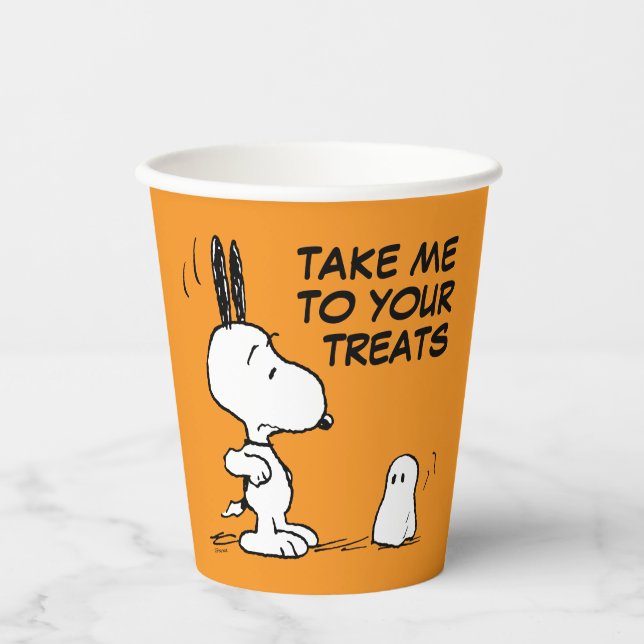 Gobelets En Papier cacahuètes | Woodstock Scares Snoopy (Recto)
