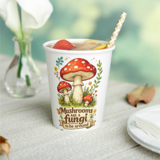 Gobelets En Papier Cadeau de champignons drôles de la forêt pour les 