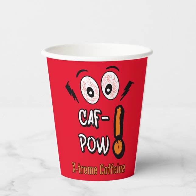 Gobelets En Papier caf pow drôle de mug (Recto)