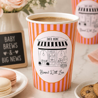 Gobelets En Papier Café Baby Shower | Paris Café | Café Bébé