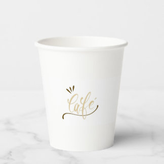 Gobelets En Papier Cafe Gold Script Black Mug 