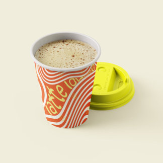 Gobelets En Papier Café Latte Love Vibrant Tasses en papier