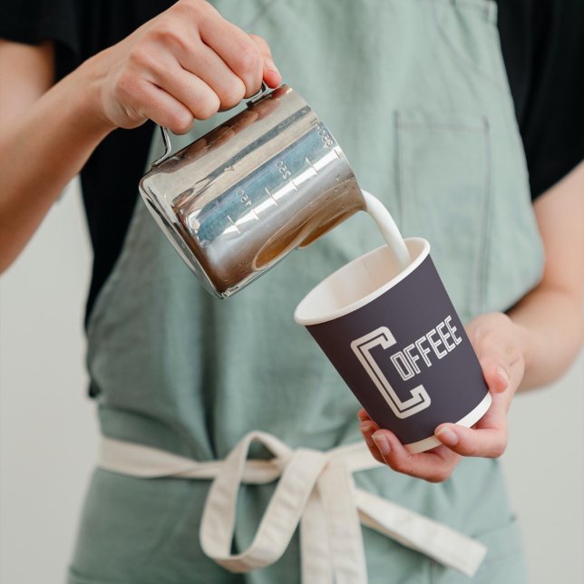 Gobelets En Papier Café Marine bleu Café Restaurant Script d'affaires (Créateur téléchargé)