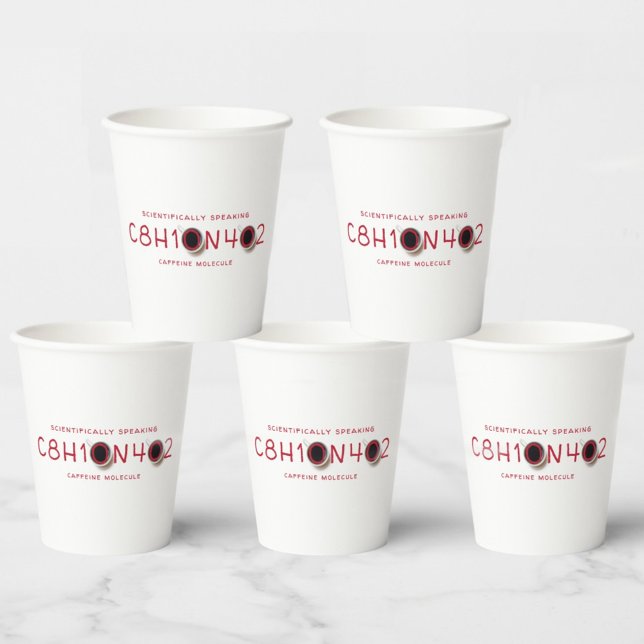 Gobelets En Papier Caféine Formule de café moléculaire (Créateur téléchargé)