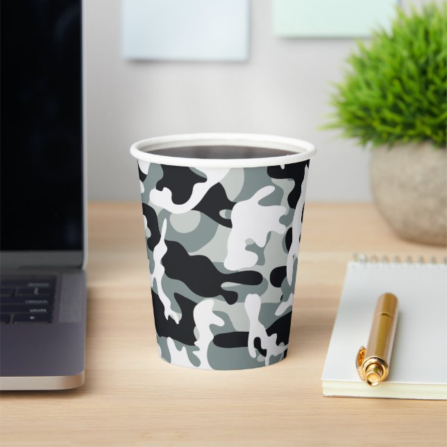 Gobelets En Papier Camouflage de poussière de neige (Insitu)