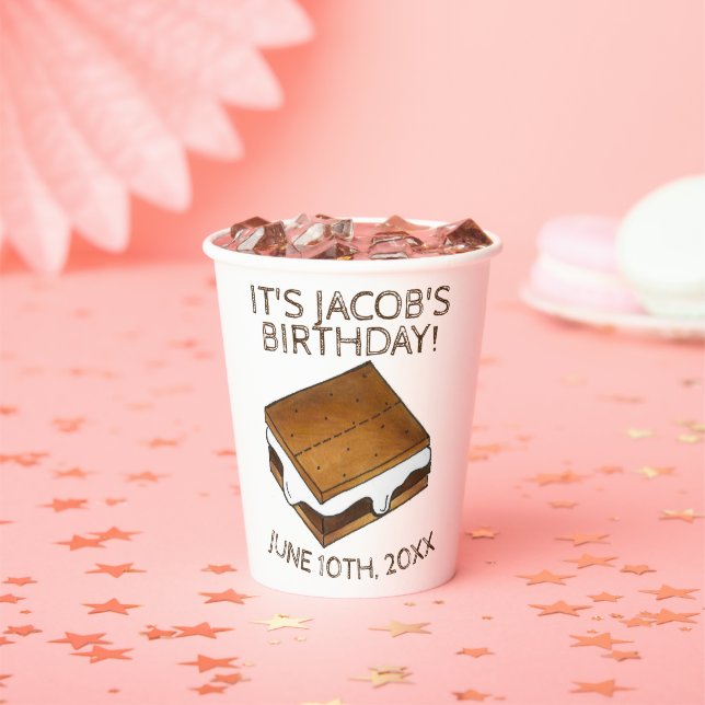 Gobelets En Papier Campfire S'mores Marshmallow Smores Fête d'anniver (Insitu)