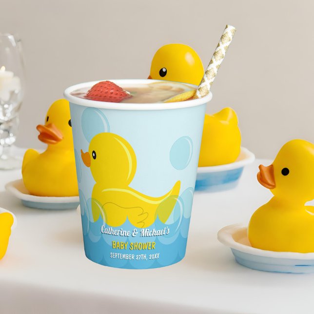 Gobelets En Papier Canard Jaune En Caoutchouc Frotter Un Dub Baby sho (Créateur téléchargé)