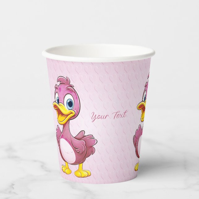 Gobelets En Papier Canards roses tasse de papier (Recto)