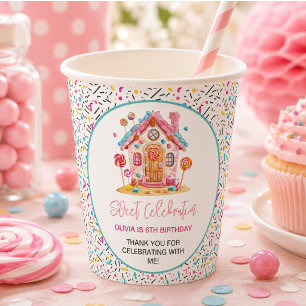 Gobelets En Papier Candyland Sweet Celebration Anniversaire de enfant